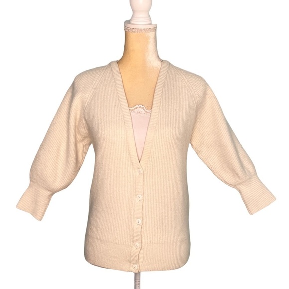 Vintage L. Simsbury Lambswool & Rabbit Hair Button Front Cardigan Sweater Medium - Picture 1 of 7